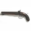 Early 19th century double barrelled percussion pistol by Trulock, Dublin, Etched 'Trulock & Son' on both plates, and '9 Dawson St. Dublin' on panel. Trulock & Son are listed at Dawson Street 1810-1861. In 1862 the firm changed name to Trulock & Harris.