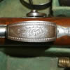 A pair of Flintlock Rifle Barrelled Travelling Pistols in original box. Very rare to find an item like this in such excellent condition. Dated 1840. Maker Trulock of Dublin. Includes research from internet regarding previous owners. When barrel is removed the name of the original owner is inscribed.